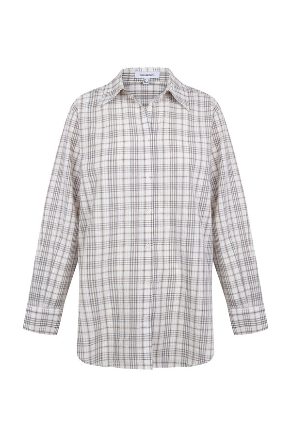 Pedro del Hierro Camisa amplia cuadros Gris