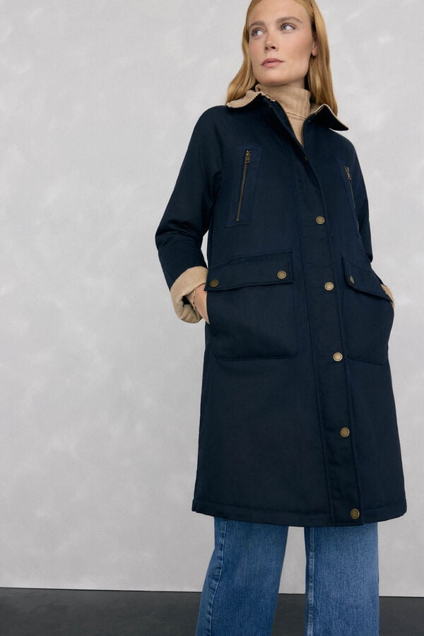 Pedro del Hierro Parka larga encerada Azul