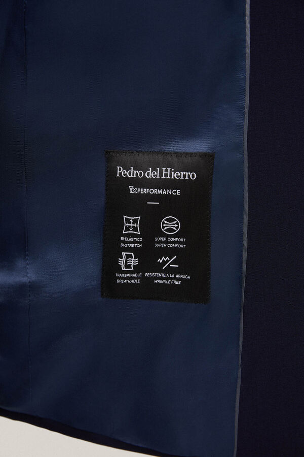 Pedro del Hierro Blazer fato liso bi<br>-stretch Azul