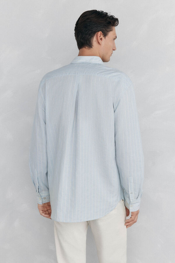 Pedro del Hierro Camisa riscas   Azul