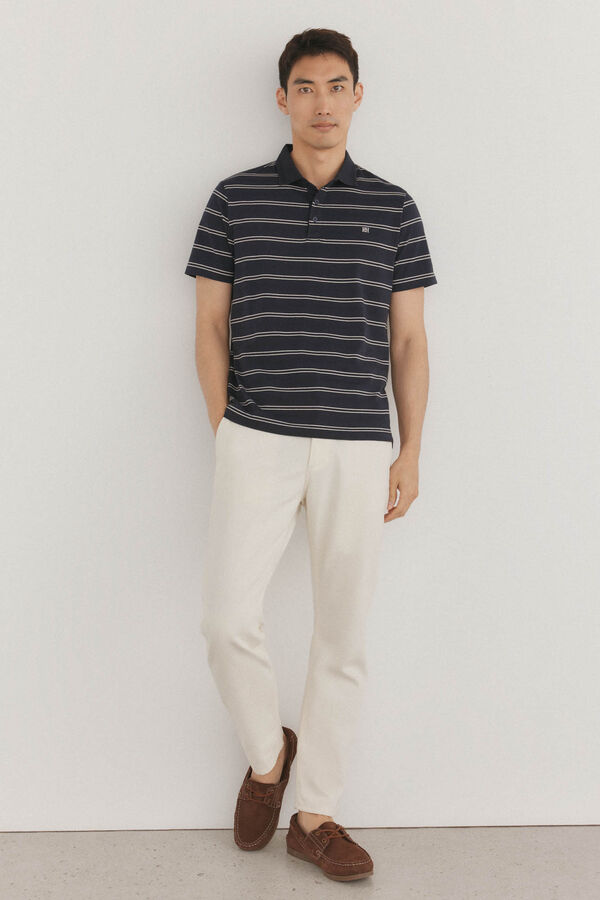 Pedro del Hierro Polo &agrave;s riscas Azul