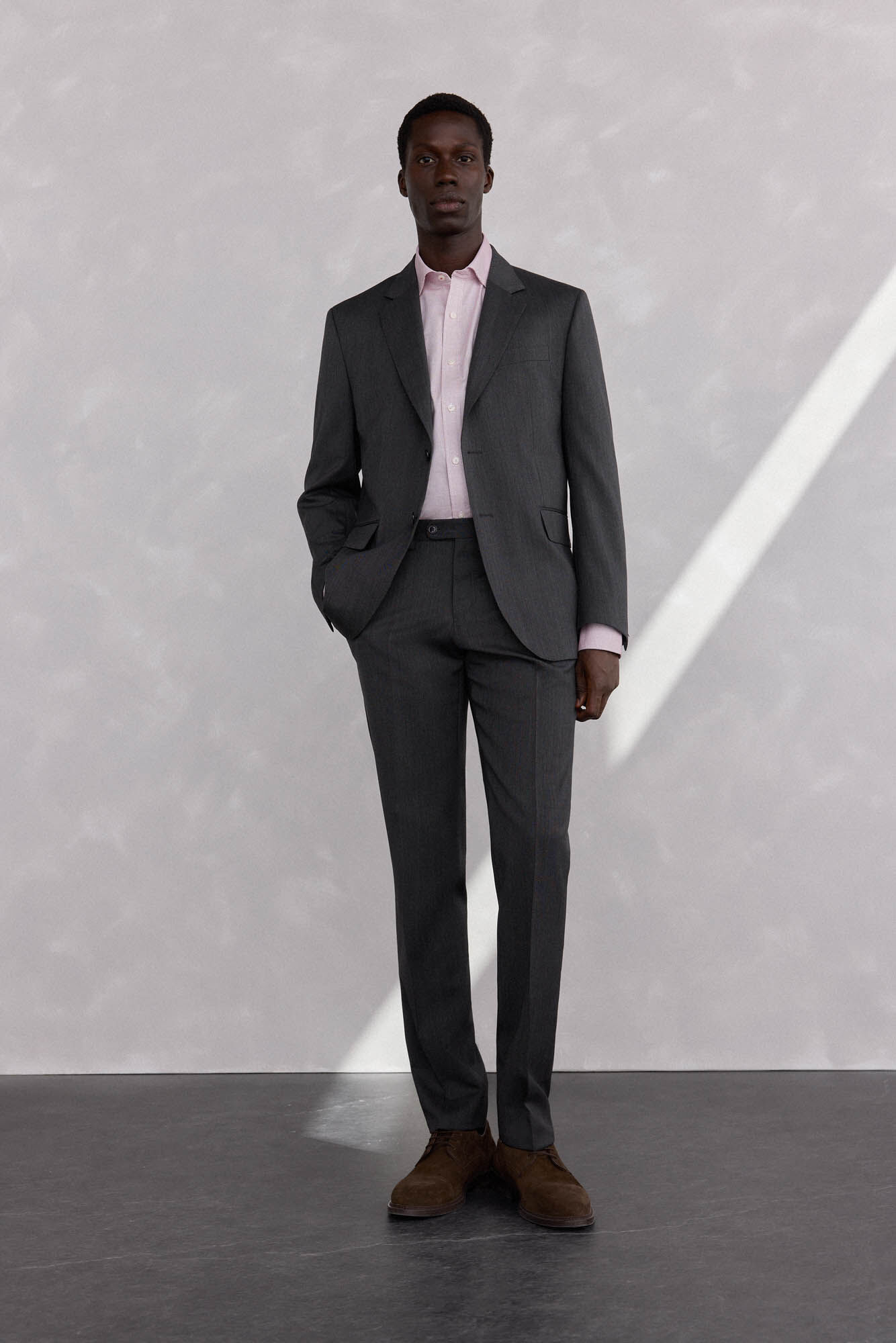 Pedro del Hierro Blazer cinza estruturado slim fit bi-el&aacute;stico