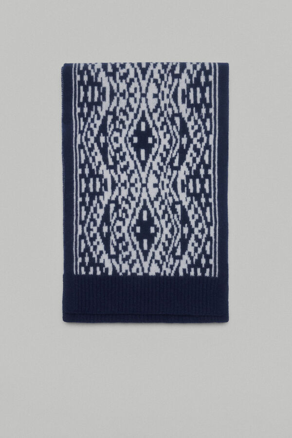 Pedro del Hierro Cachecol de malha jacquard Azul