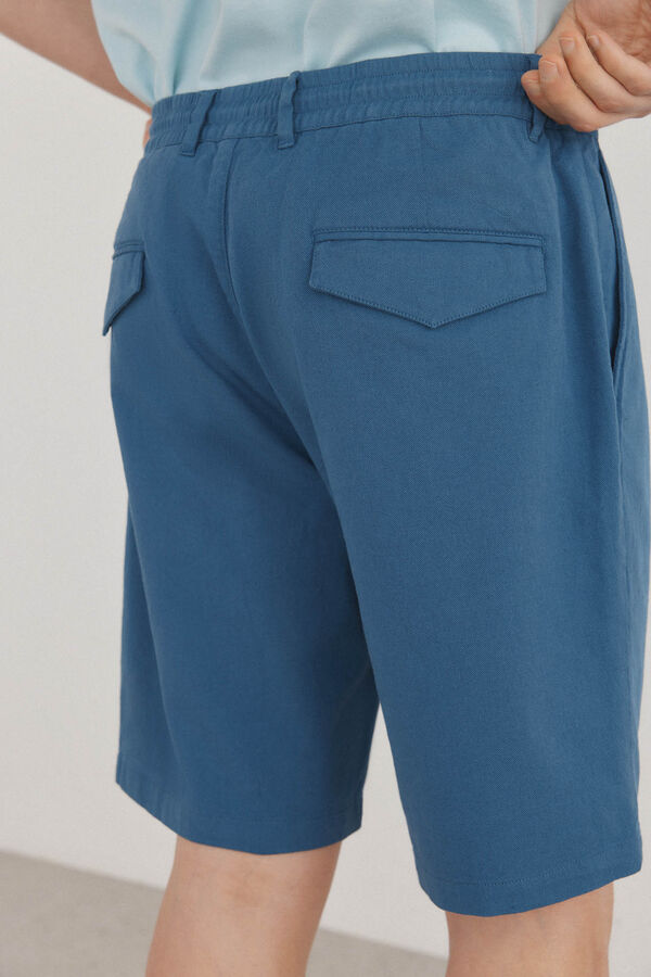 Pedro del Hierro Bermudas com linho e atacadores Azul