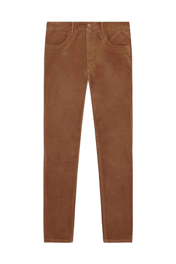Pedro del Hierro Cal&ccedil;a cal&ccedil;as chino de veludo veludo leve e regular fit Marrom