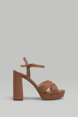 Pedro del Hierro Sandalia plataforma rafia Beige