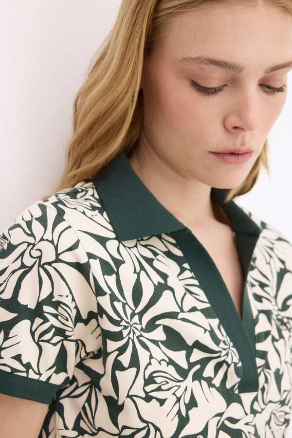 Pedro del Hierro Polo de manga curta estampado Verde