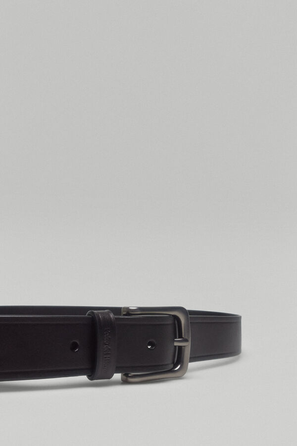 Pedro del Hierro Cinturon liso piel Negro