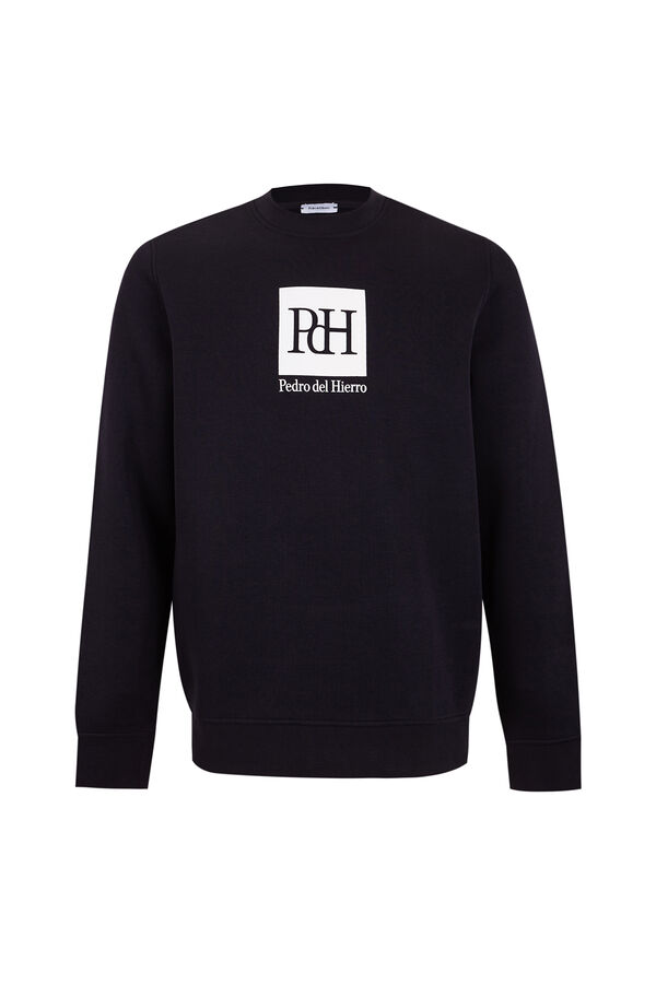 Pedro del Hierro Sudadera logo cuello caja Azul