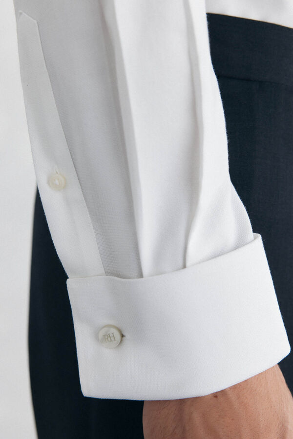 Pedro del Hierro Camisa com abotoaduras, n&atilde;o passa a ferro e &eacute; resistente a manchas Branco
