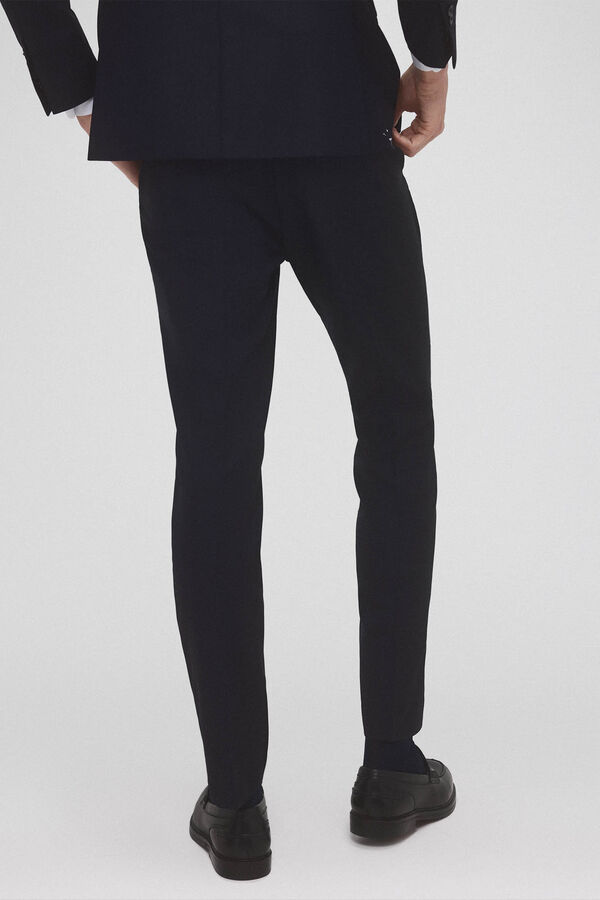 Pedro del Hierro Pantal&oacute;n de traje tejido ojo de perdiz Azul