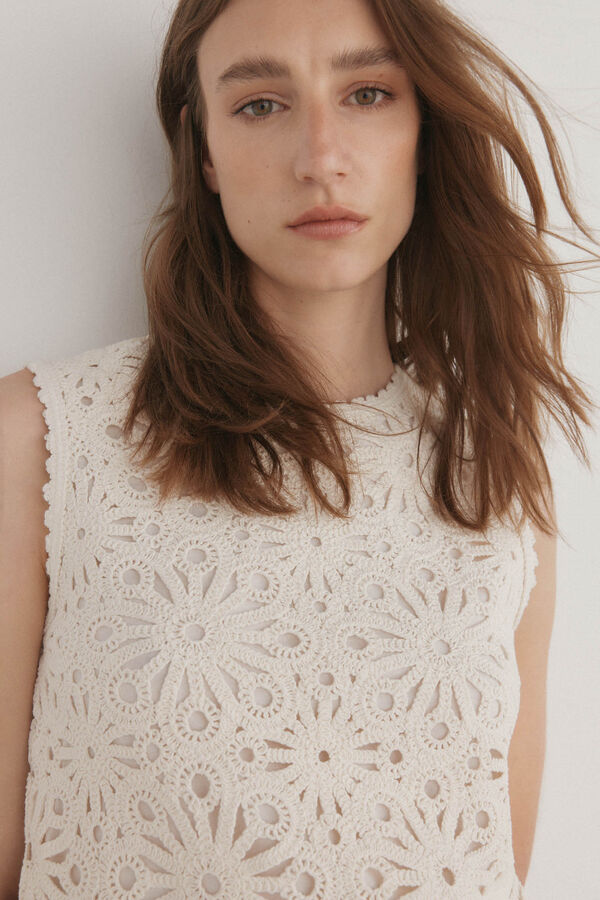 Pedro del Hierro Top crochet Beige