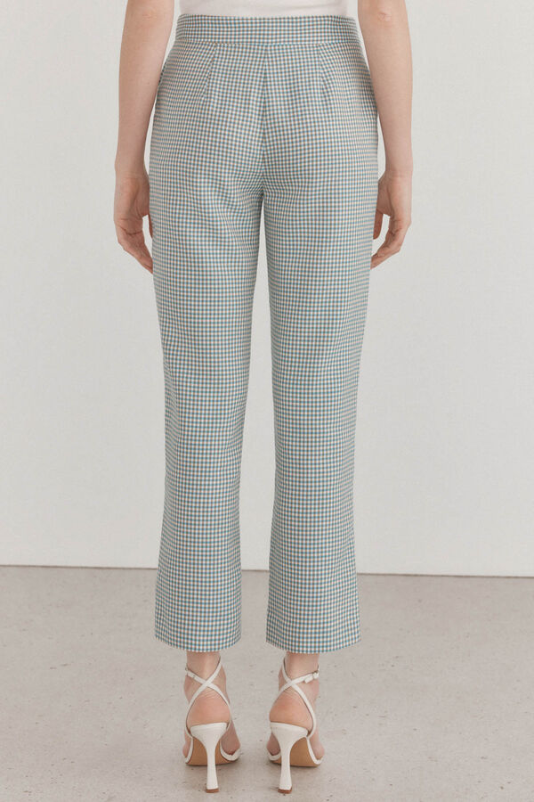 Pedro del Hierro Pantal&oacute;n de traje cuadros Vichy Azul