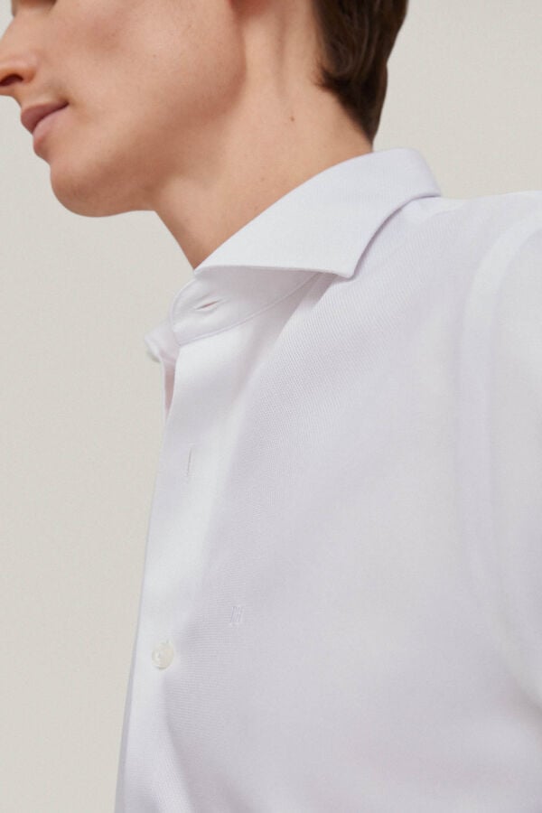 Pedro del Hierro Camisa vestir estructura lisa non iron + antimanchas Branco