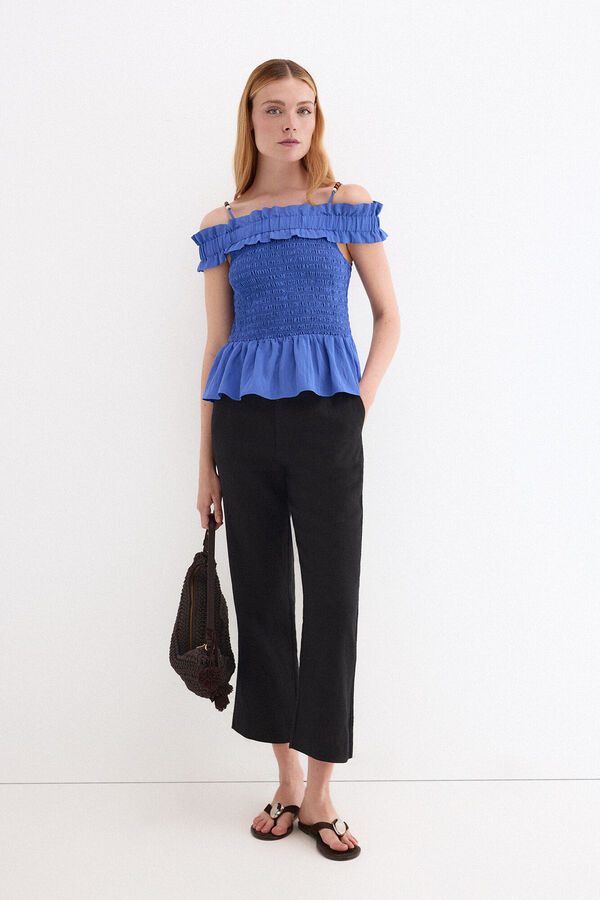 Pedro del Hierro Top engomado tirantes Azul