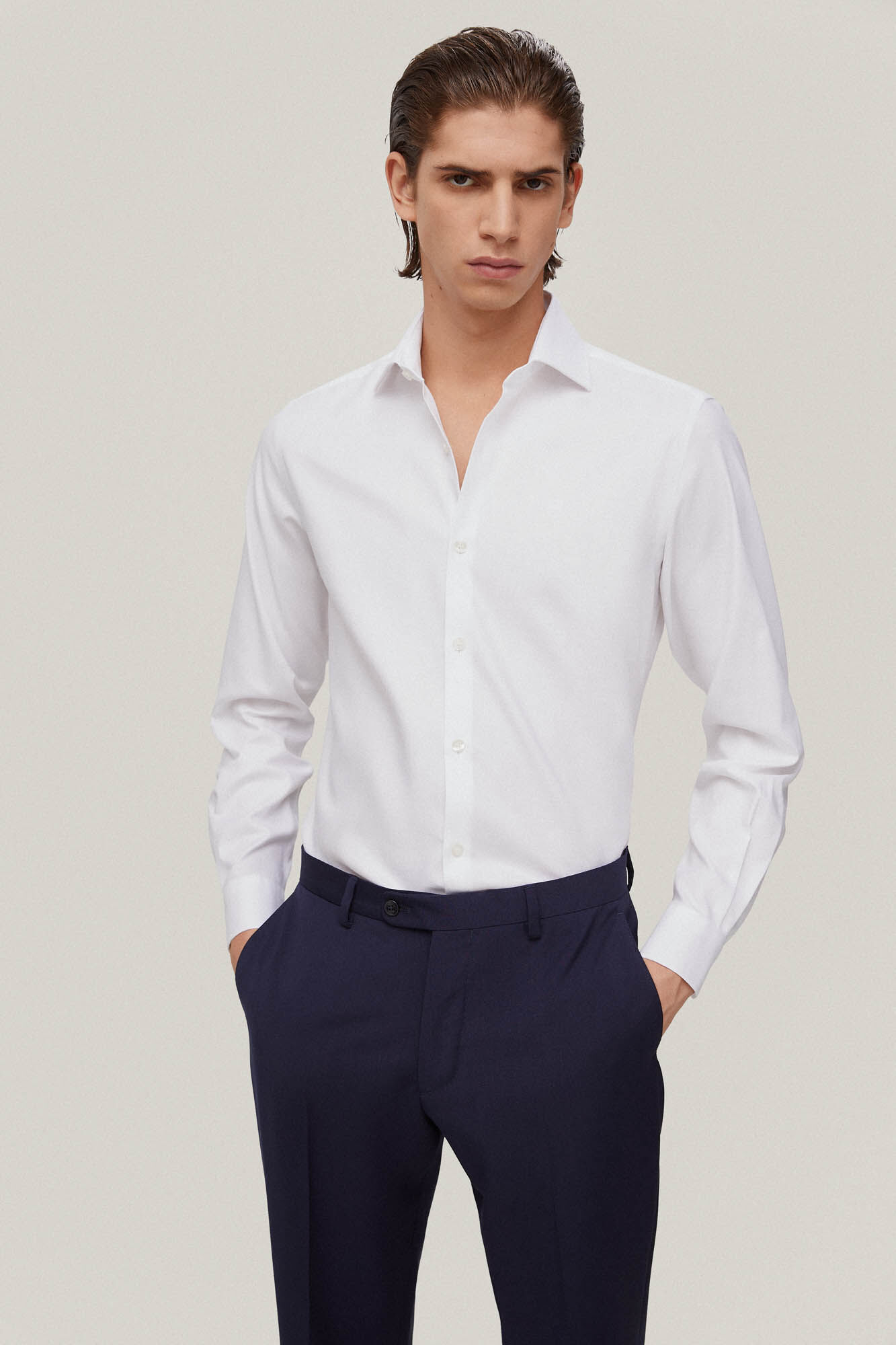 Pedro del Hierro Camisa vestir twill liso non iron + antimanchas