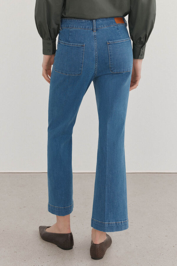 Pedro del Hierro Jeans flare cropped Azul
