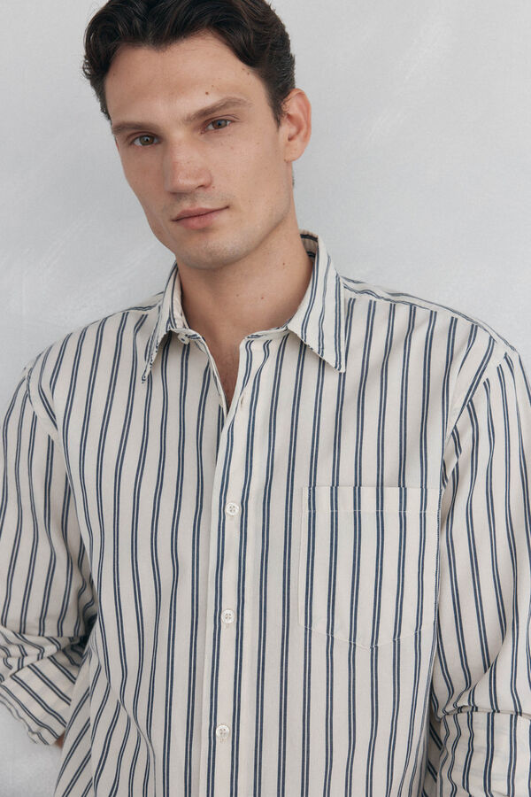 Pedro del Hierro Camisa riscas   Branco