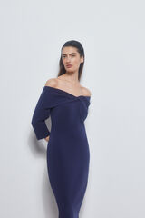 Pedro del Hierro Vestido bodycon off shoulders Azul