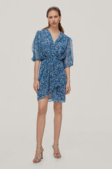 Pedro del Hierro Vestido estampado con lurex Turquesa