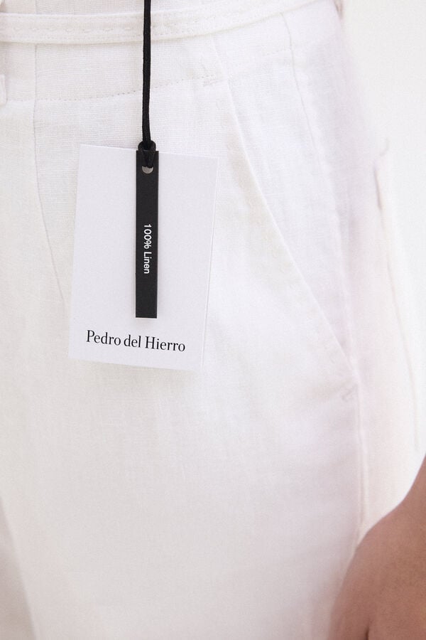 Pedro del Hierro Pantalones straight classic Blanco