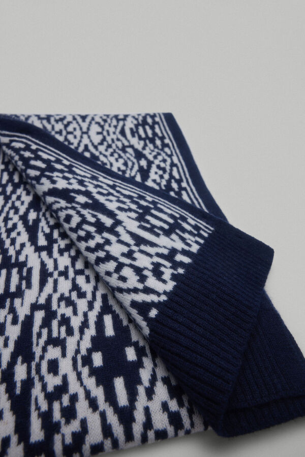 Pedro del Hierro Cachecol de malha jacquard Azul