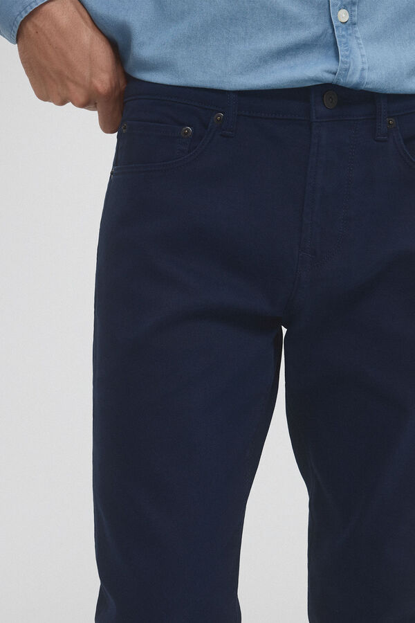 Pedro del Hierro Pantal&oacute;n 5 bolsillos color premium flex slim fit Azul