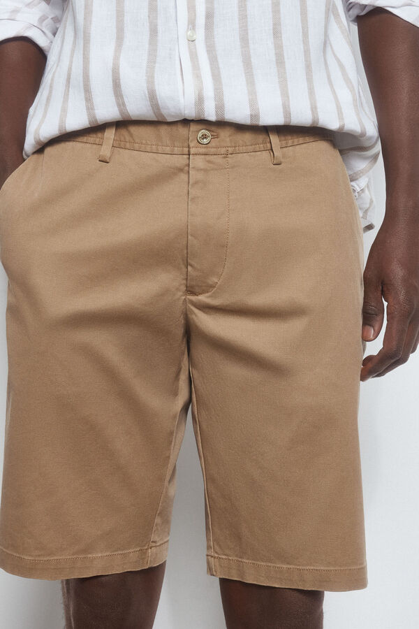 Pedro del Hierro Cal&ccedil;as bermuda chino premium flex  Marrom