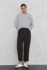 Pedro del Hierro T-shirt de marinheiro de algod&atilde;o espanhol Branco