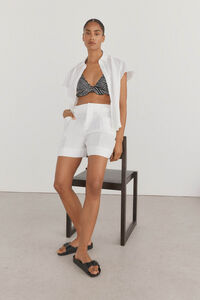 Pedro del Hierro Top bikini halter com babado