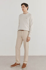 Pedro del Hierro Pantal&oacute;n chino lino regular fit Beige