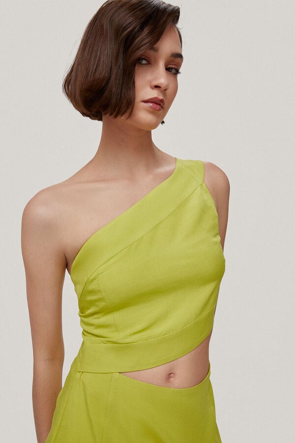 TFP by Tamara Falcó CELINA. VESTIDO ASIMETRICO CUT OUT Amarillo