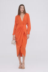 Pedro del Hierro Vestido cruzado fluido Naranja
