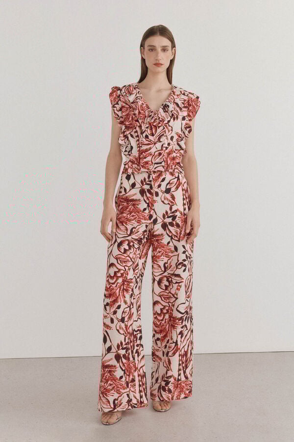 Pedro del Hierro Top fluido estampado Burdeos