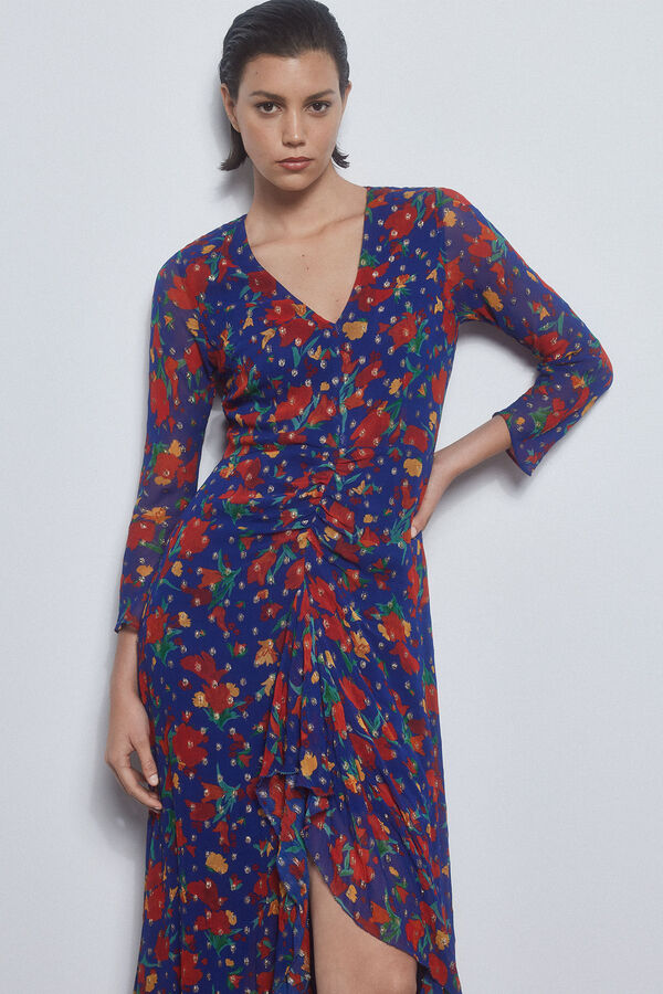 Pedro del Hierro Vestido estampado lurex Turquesa