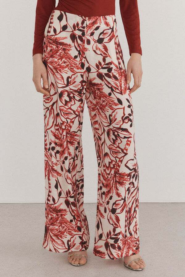 Pedro del Hierro Pantal&oacute;n cierre lateral con bot&oacute;n Burdeos