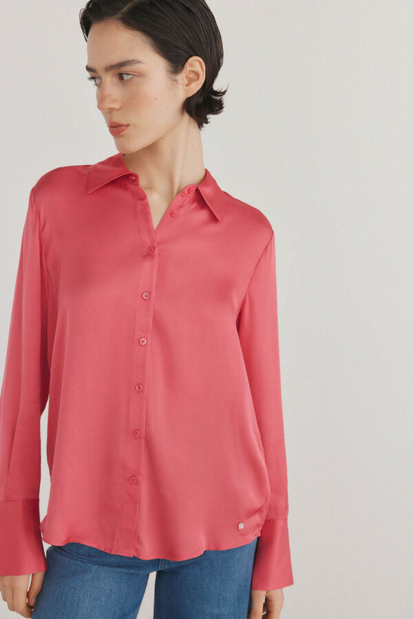 Pedro del Hierro Camisa satinada fluida Coral