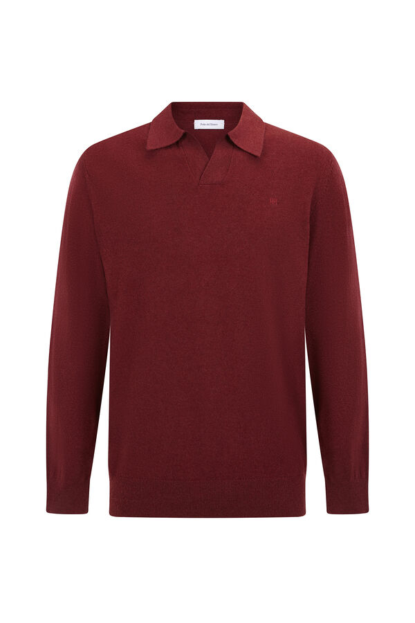Pedro del Hierro Jersey cuello johny lana merino y cashmere Burdeos