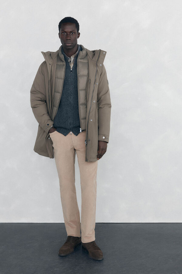 Pedro del Hierro Cardigan premium navide&ntilde;o algod&oacute;n cierre cremallera Gris
