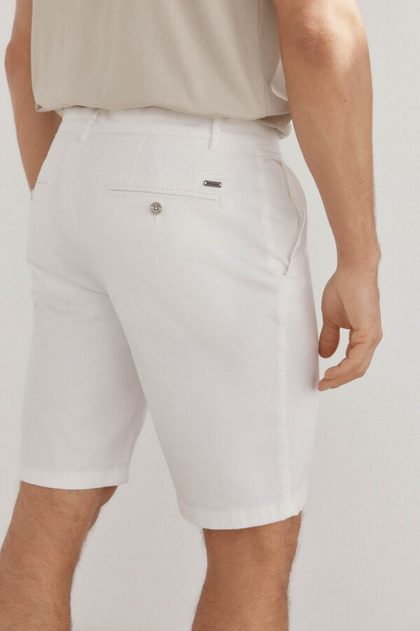 Pedro del Hierro Bermuda chino premium flex Blanco