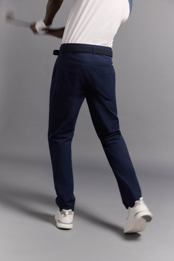 Pedro del Hierro Cal&ccedil;as de golfe compridas com 5 bolsos Azul