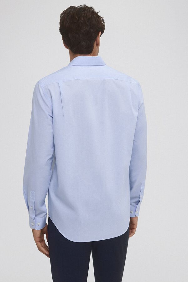 Pedro del Hierro Camisa aos quadrados non iron + antimanchas Azul