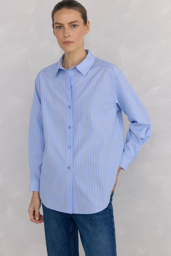 Pedro del Hierro Camisa rayas Azul