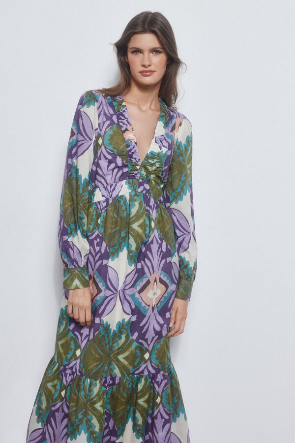 Pedro del Hierro Vestido estampado frunces Varios