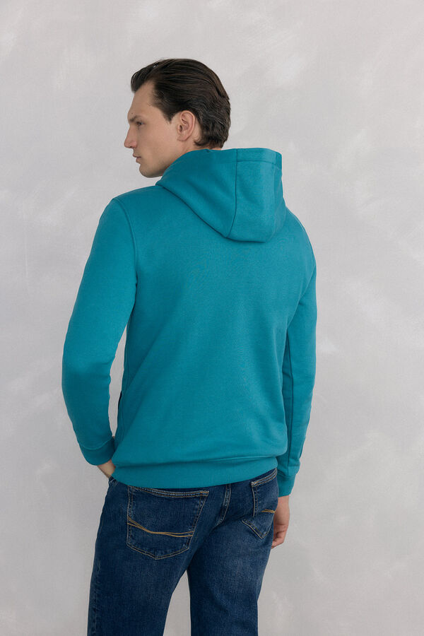 Pedro del Hierro Sweatshirt com capuz com logo Turquesa