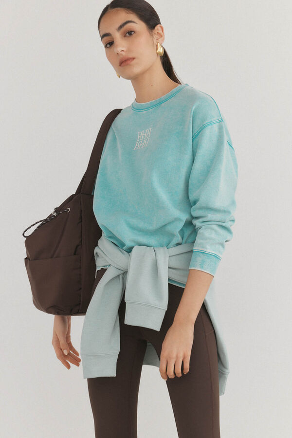 Pedro del Hierro Sudadera con efecto lavado desgastado Azul