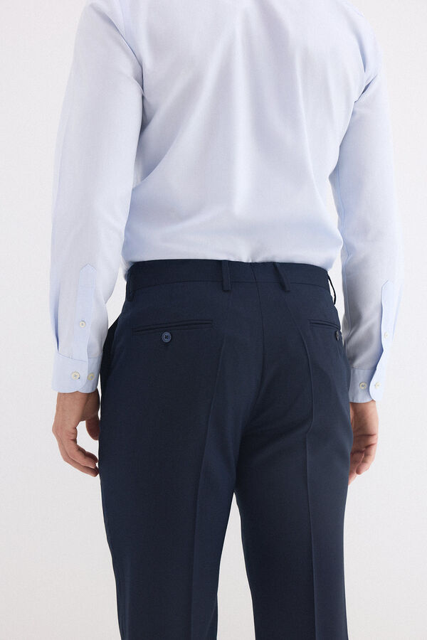 Pedro del Hierro Cal&ccedil;as slim bi-stretch em canvas Azul