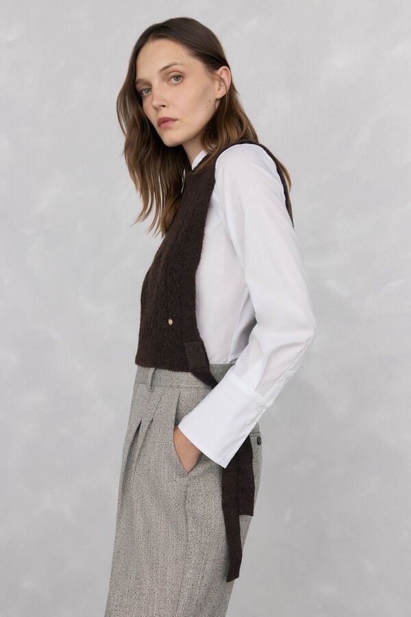 Pedro del Hierro Colete de malha Marrom