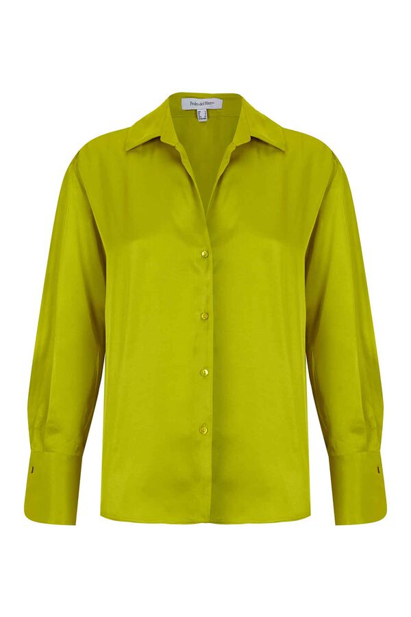Pedro del Hierro Blusa sat&eacute;n fluida Verde