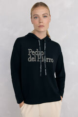 Pedro del Hierro Sudadera capucha logo soft touch Negro